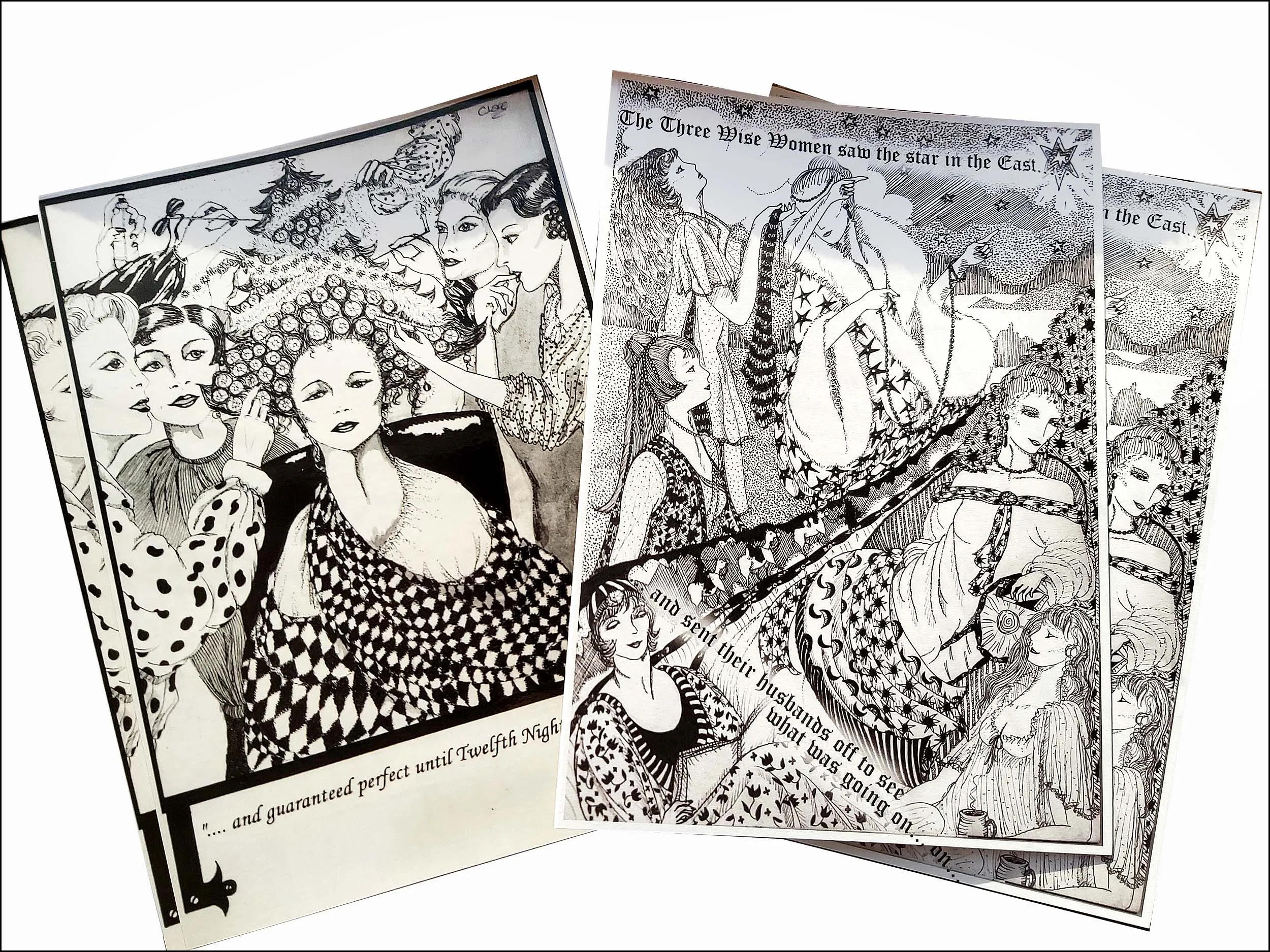 Pack of 4 Mixed Design Christmas Cards