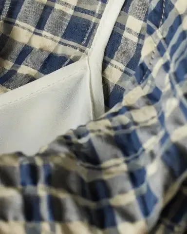 Paul Smith Navy And Ivory Sheer Gingham Seersucker Knot Dress