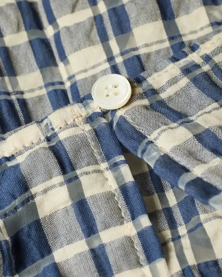 Paul Smith Navy And Ivory Sheer Gingham Seersucker Knot Dress