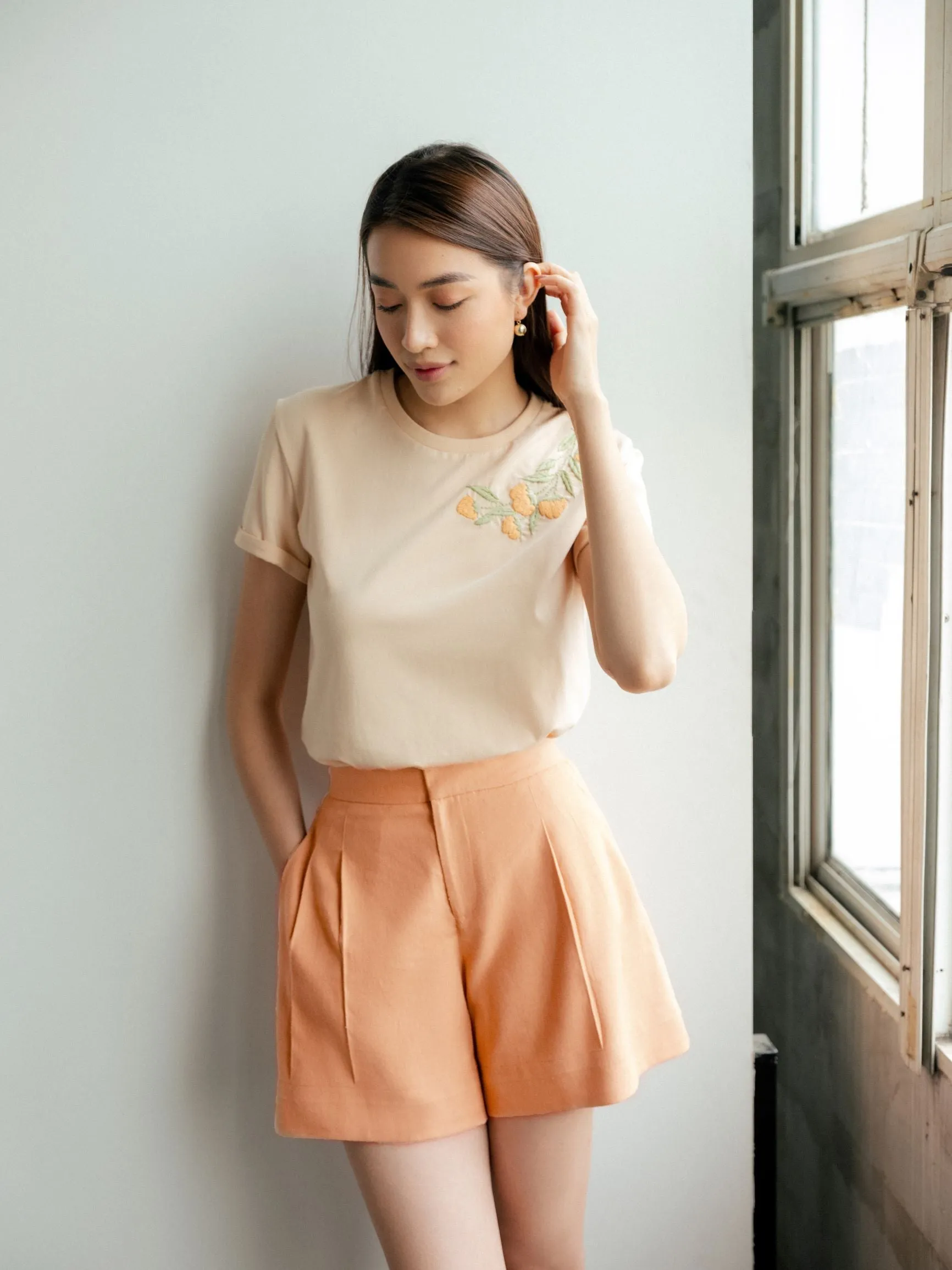 Peach Linen short