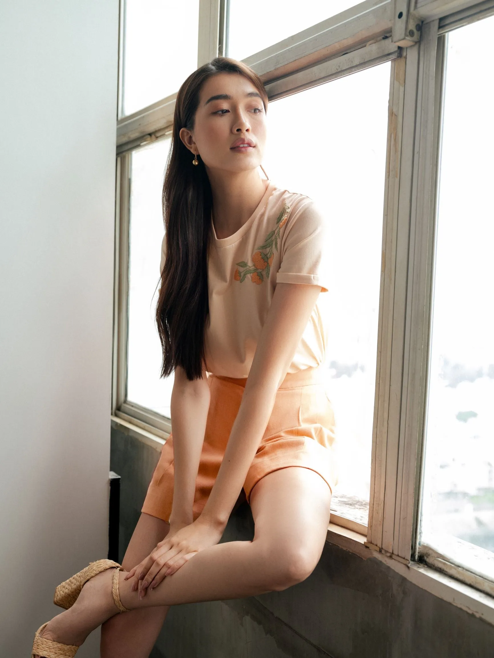 Peach Linen short