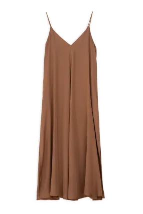 Philosophy Satin Fine Slip Dress Καφέ Ανοιχτό DR2524