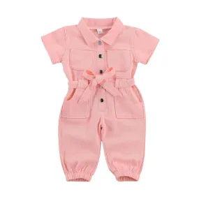 Pink Collar Toddler Jumpsuit
