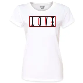 Pins & Bones Women's Love Evil Two Way Hidden Message White Cotton T Shirt
