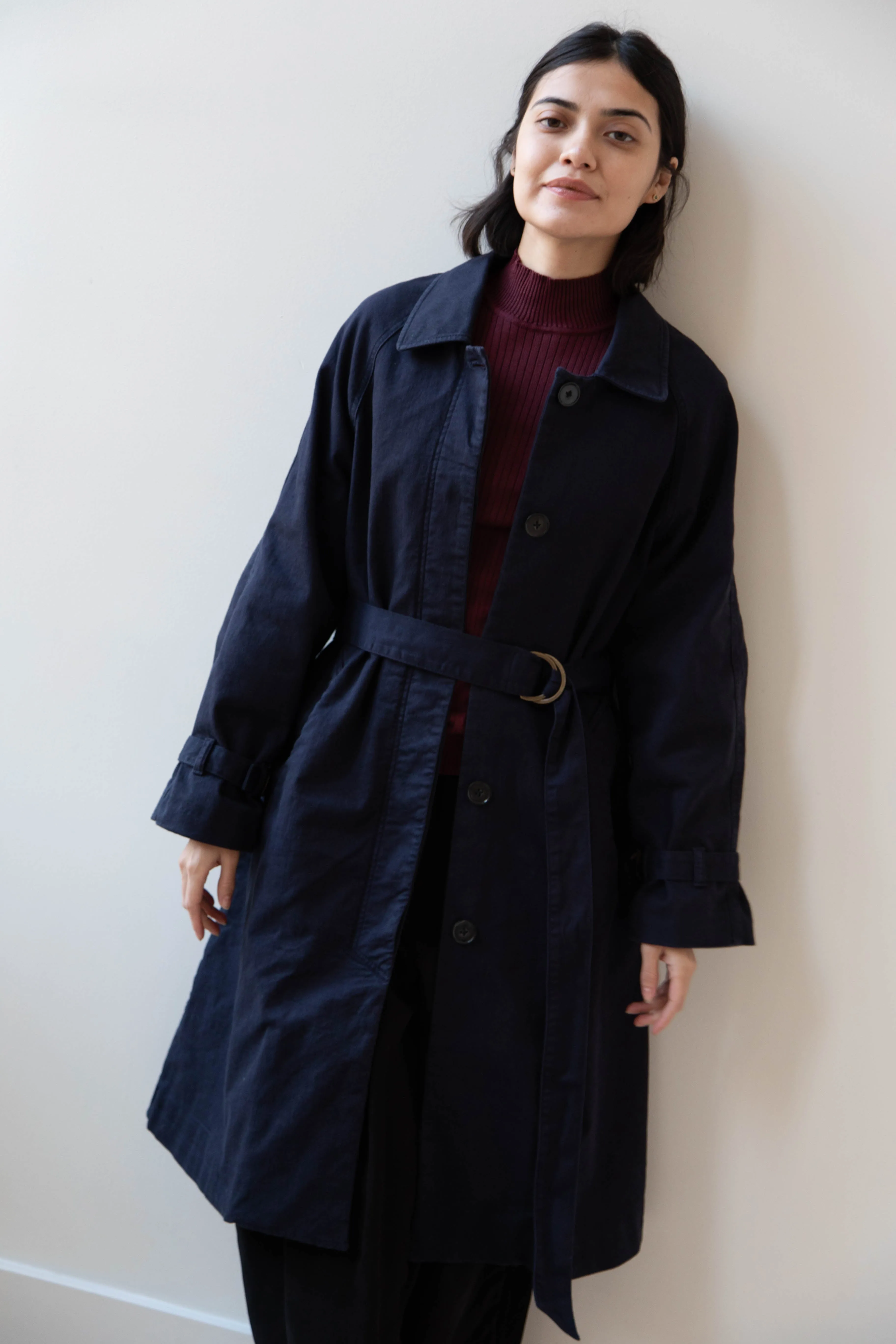 Polder | Amber Trench Coat in Night Blue