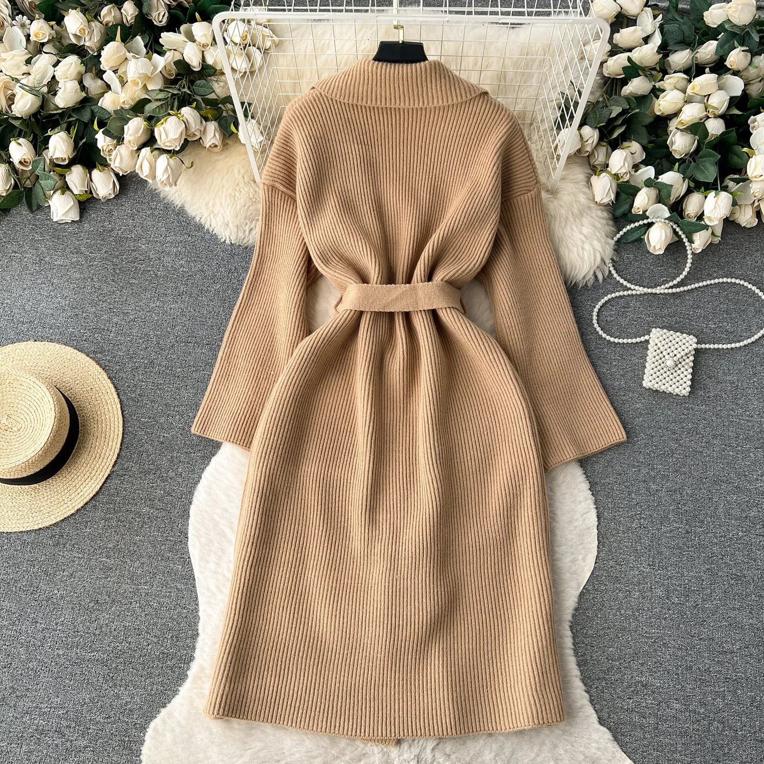 Premium Lace-up Striped Cardigan