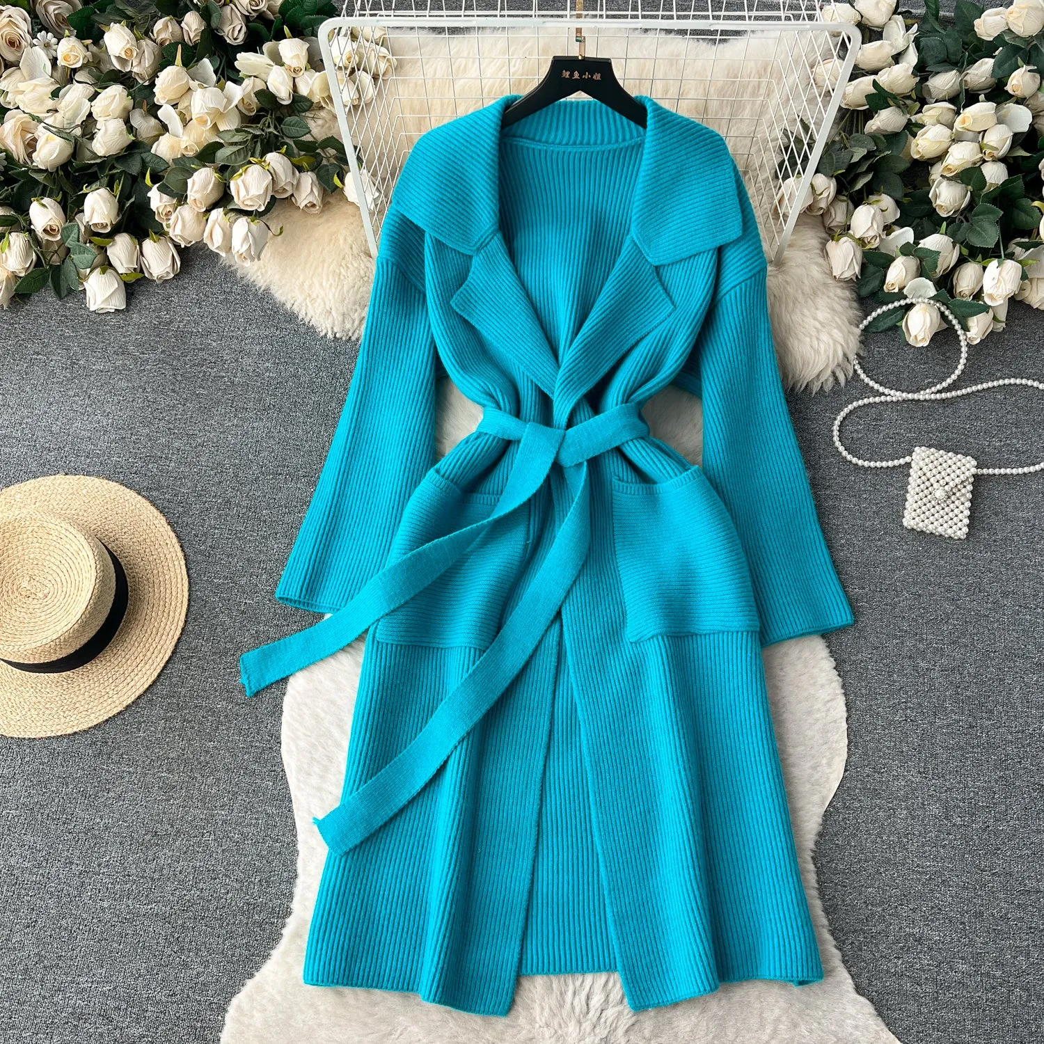 Premium Lace-up Striped Cardigan