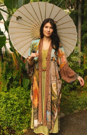 "Secret Garden" Lush Long Belted Kimono Jacket
