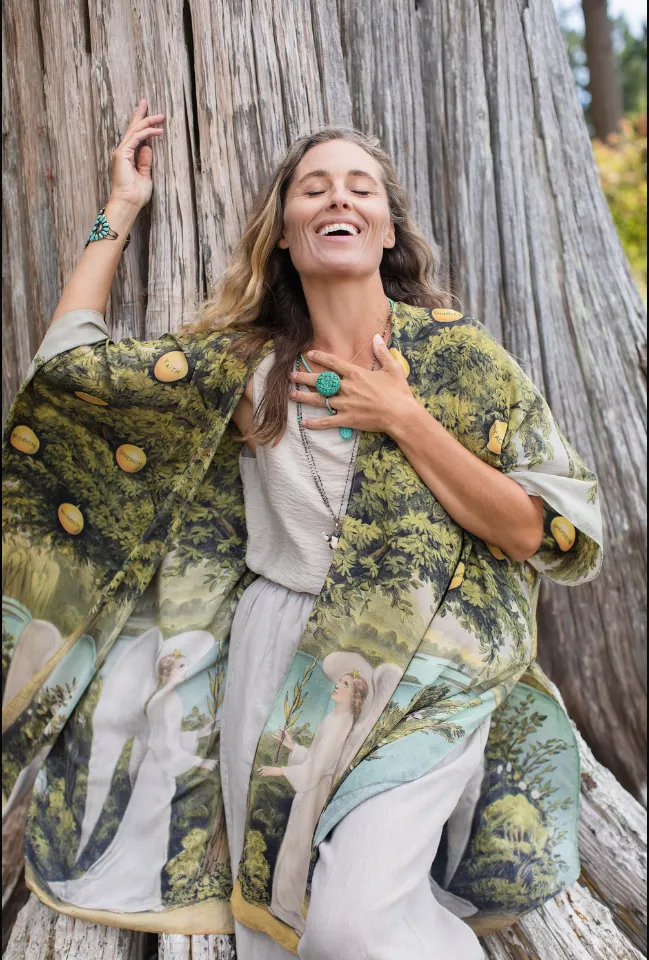 "Tree of Life" Starduster Long Kimono Jacket