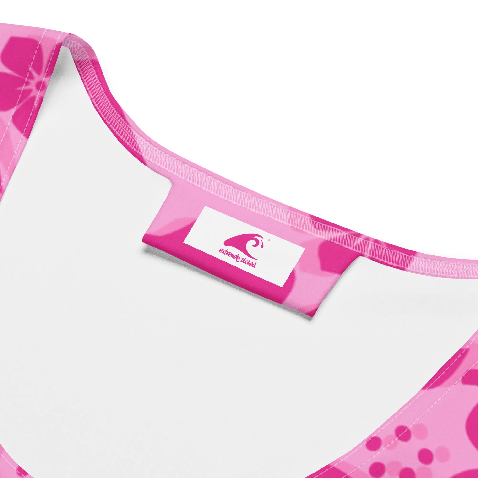 Raspberry Pinks Hawaiian Flowers Women's Athletic Swim Tank Top