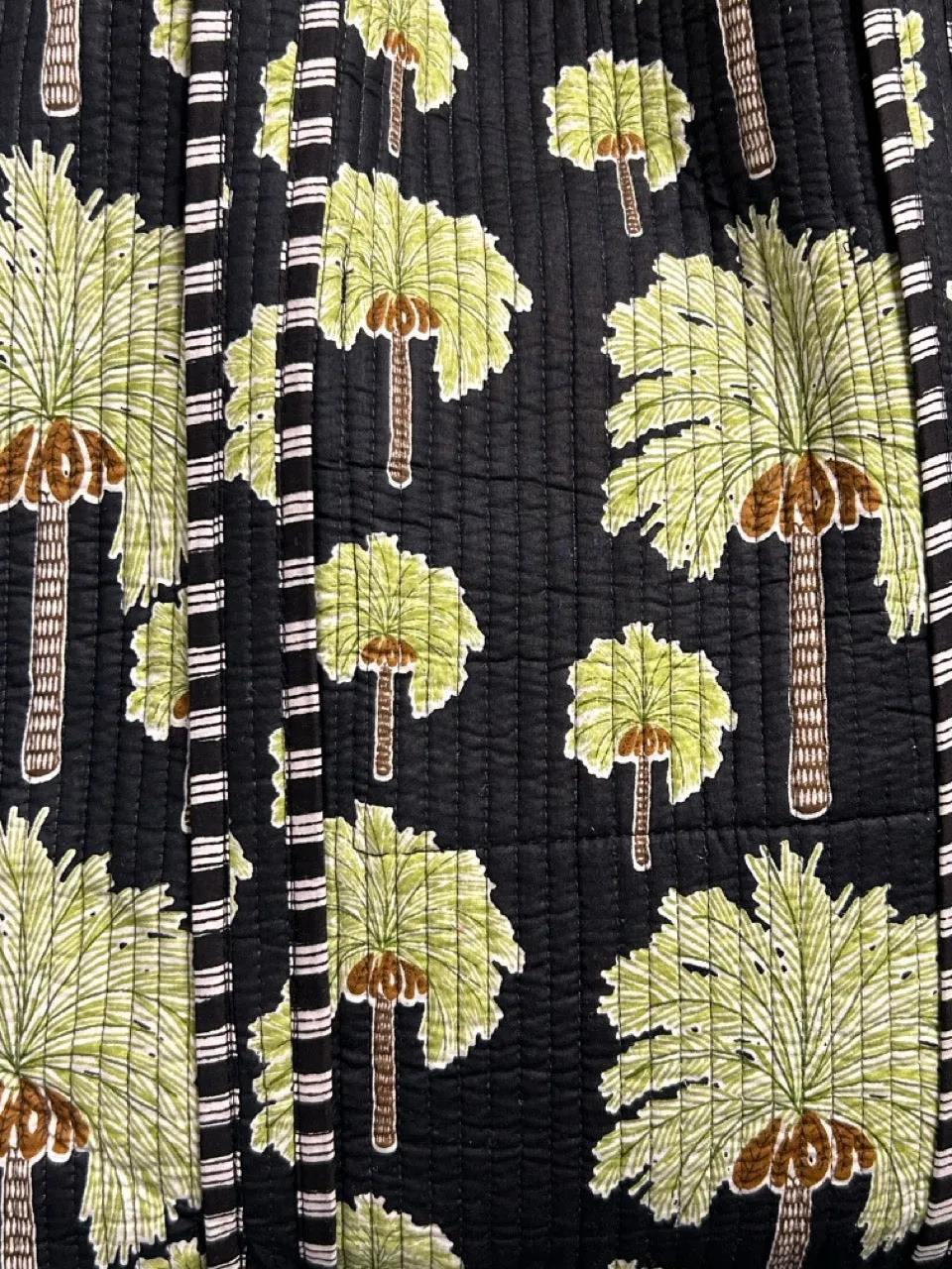 Reversible Cotton Quilted Tote - Palm Garden