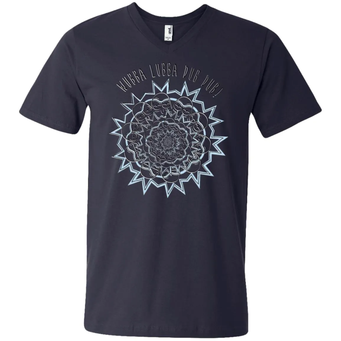 Rick And Morty Wubba Lubba Dub Dub Slogan Men V-Neck T-Shirt