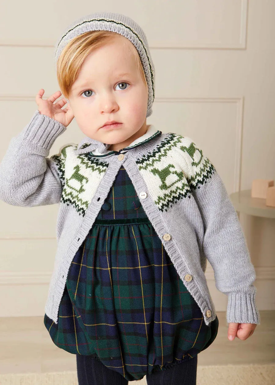 Rocking Horse Intarsia Cardigan in Grey (6mths-3yrs)