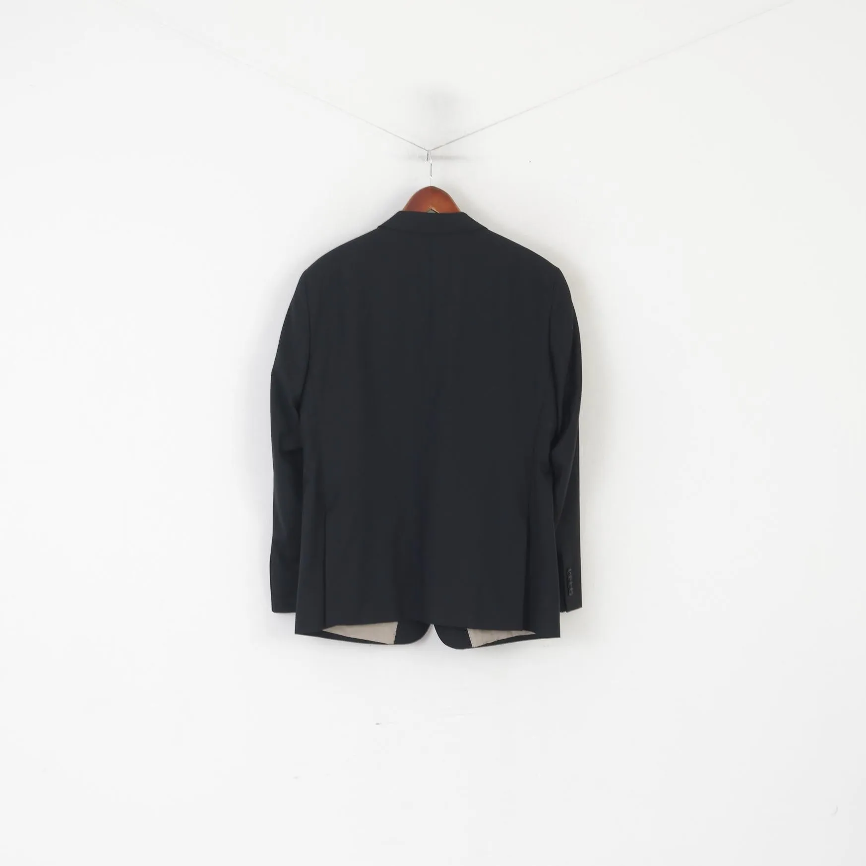 Roy Robson Men 26 40 Blazer Black Wool Reda Super 110's Italy Single Breasted Jacket