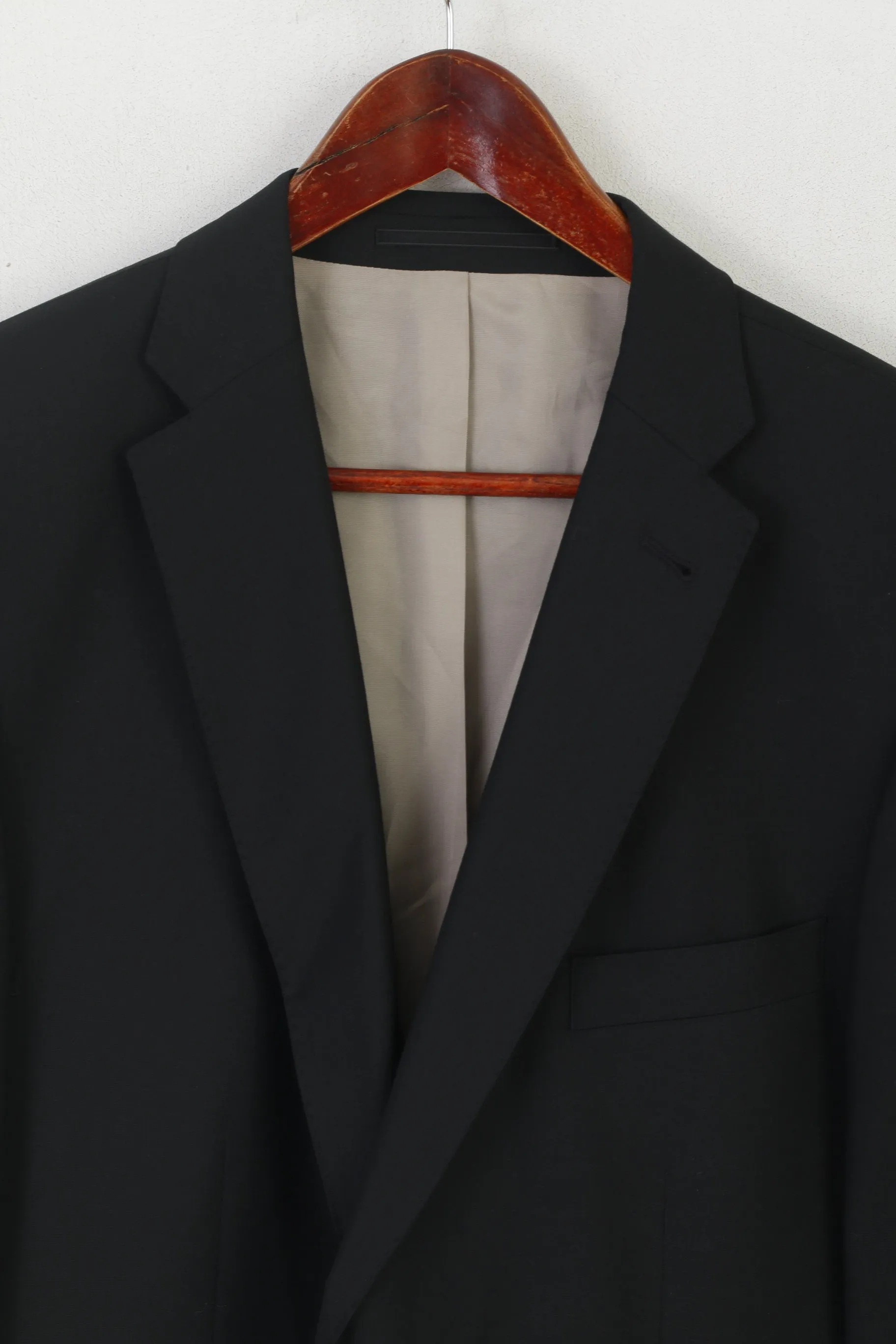 Roy Robson Men 26 40 Blazer Black Wool Reda Super 110's Italy Single Breasted Jacket