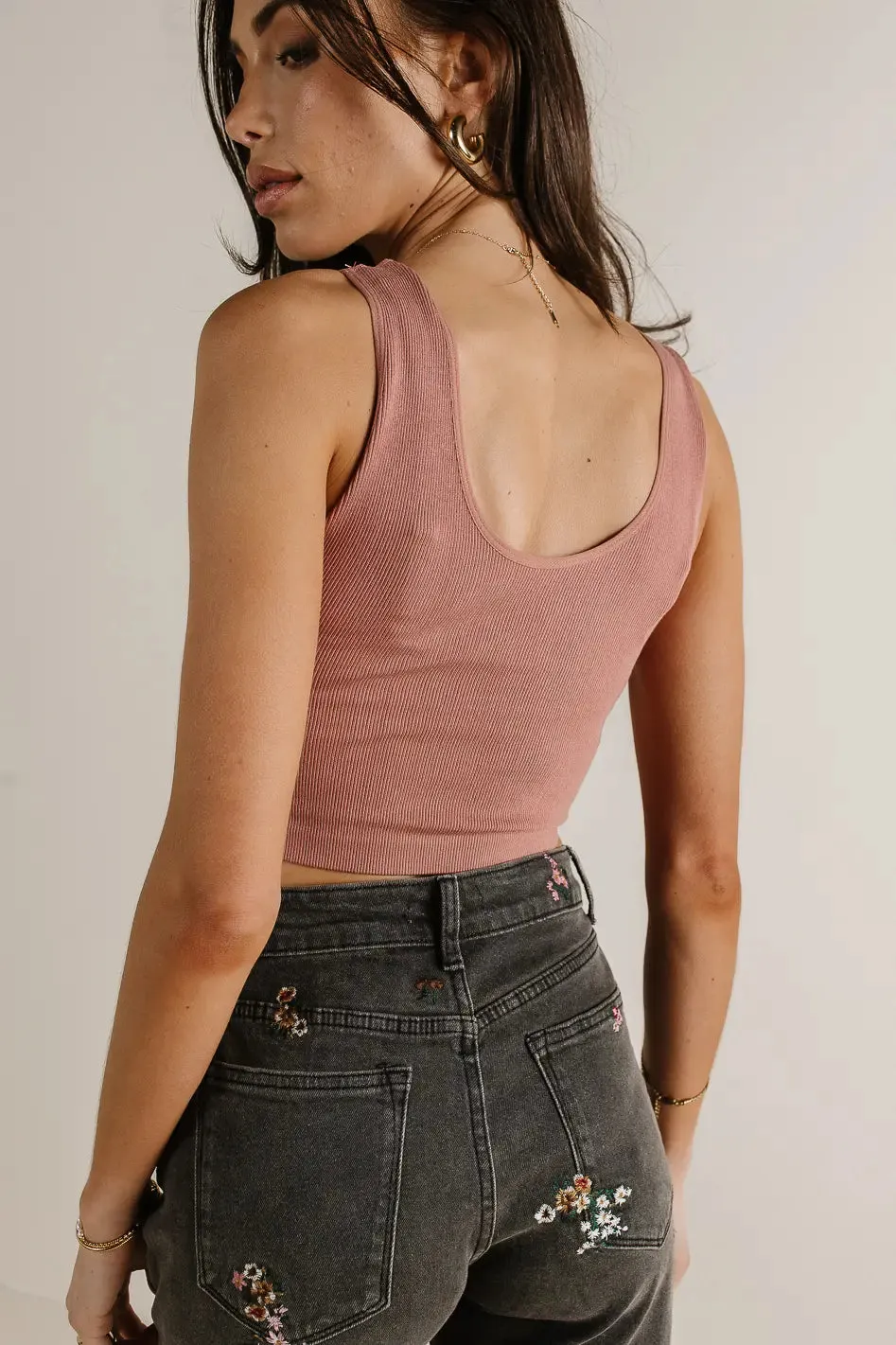 Safiya Cropped Tank in Terracotta - FINAL SALE