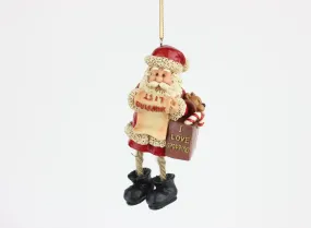 Santa Holding Shopping List Christmas Ornament