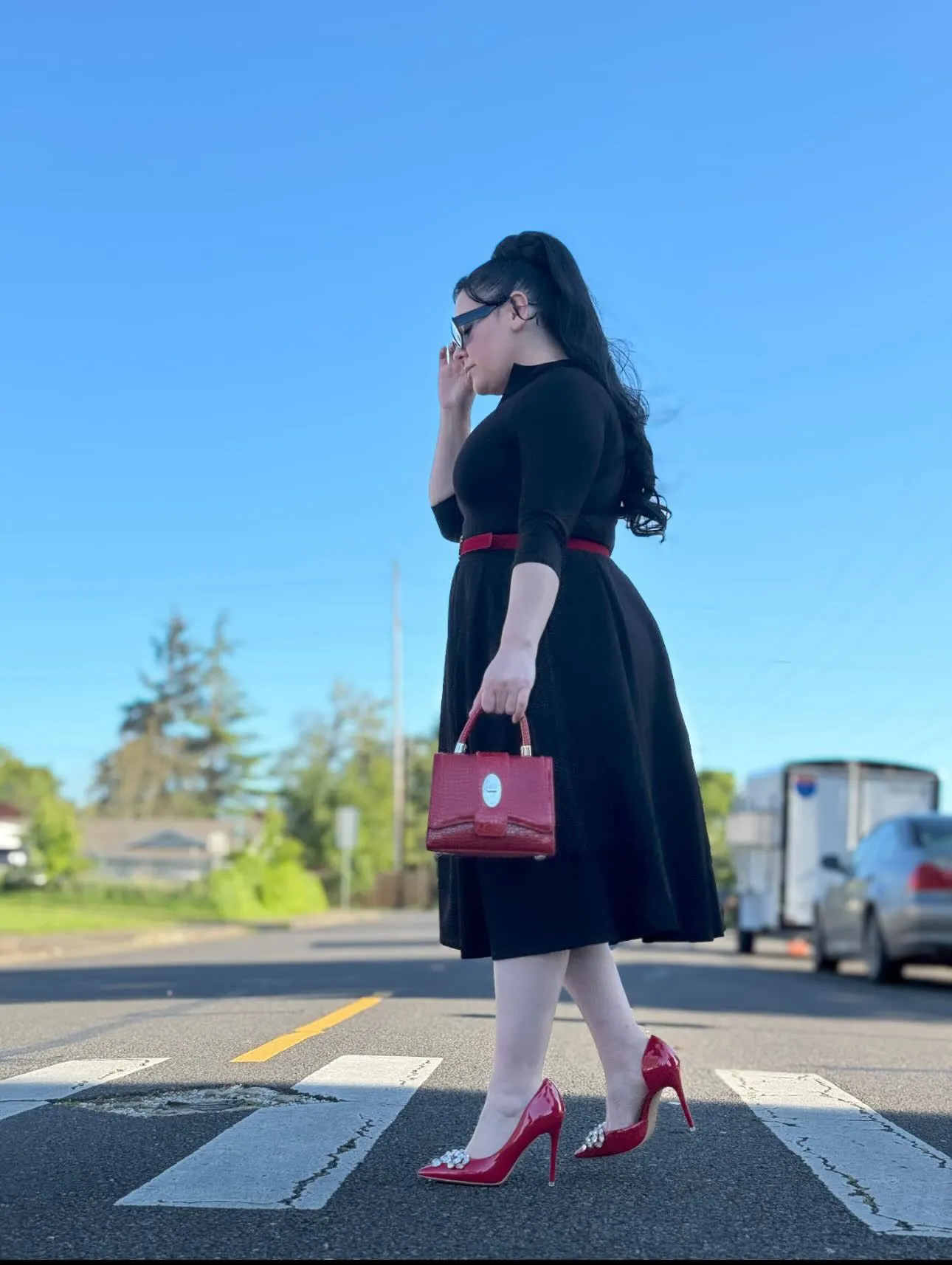 Santorini Black Dress