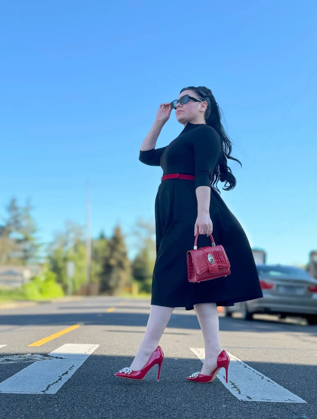 Santorini Black Dress