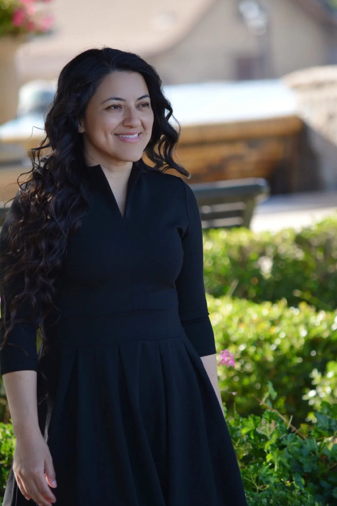 Santorini Black Dress