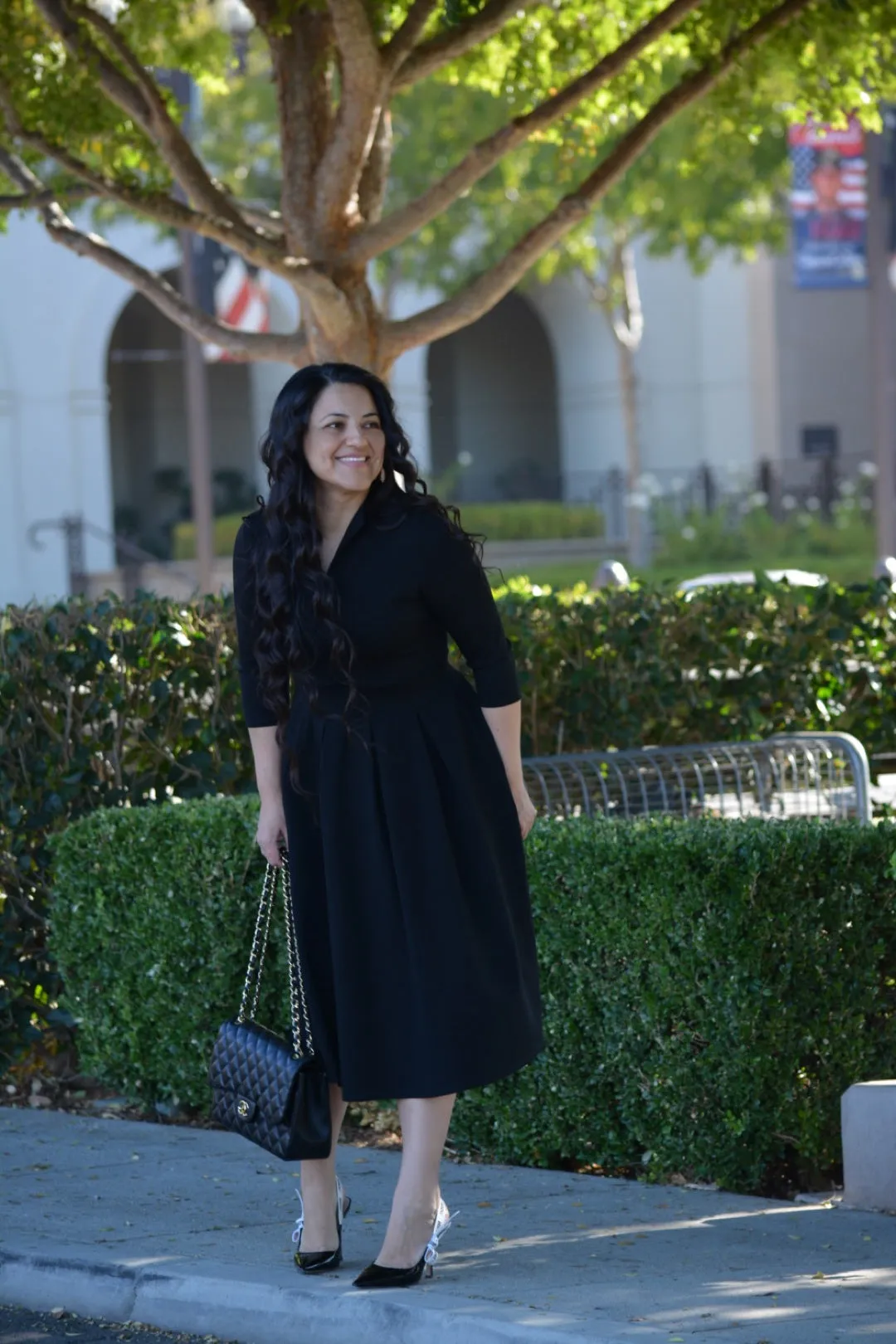 Santorini Black Dress