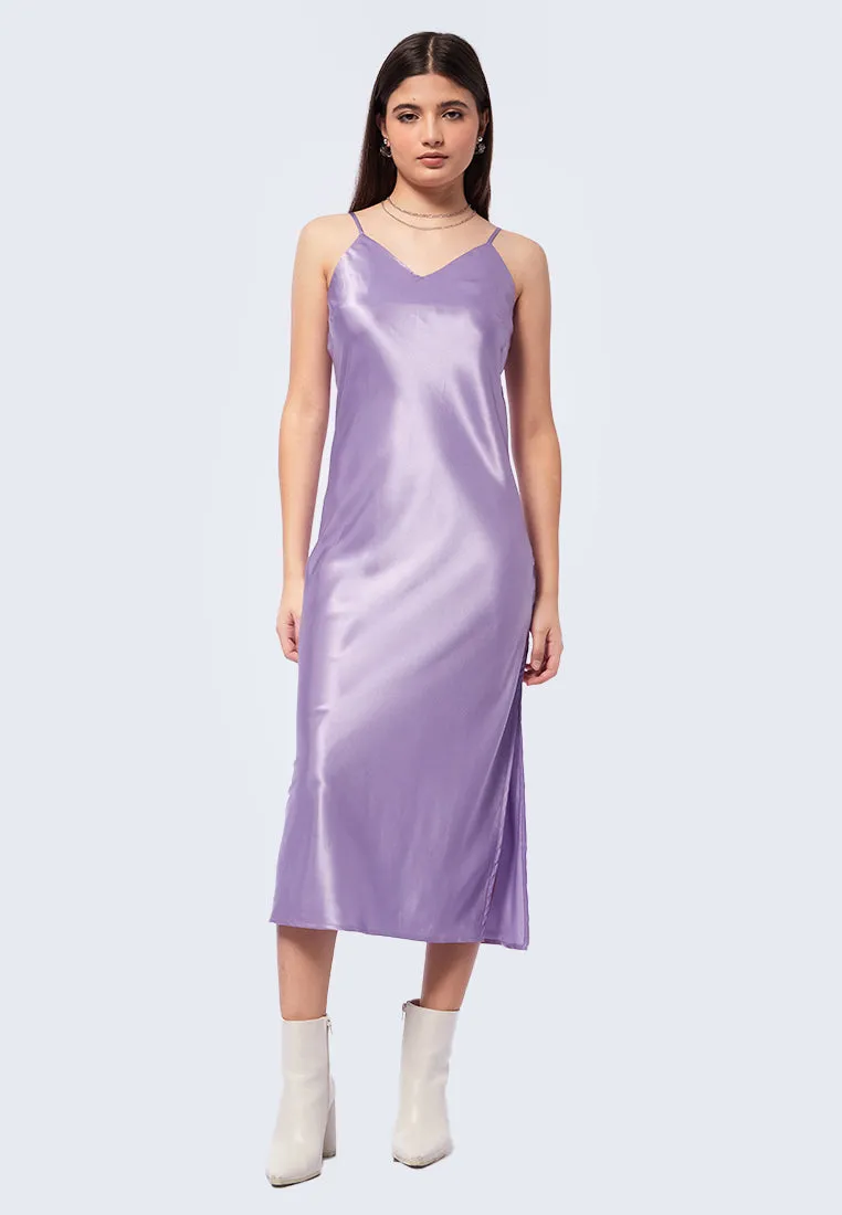Satin Midi Slip Dress