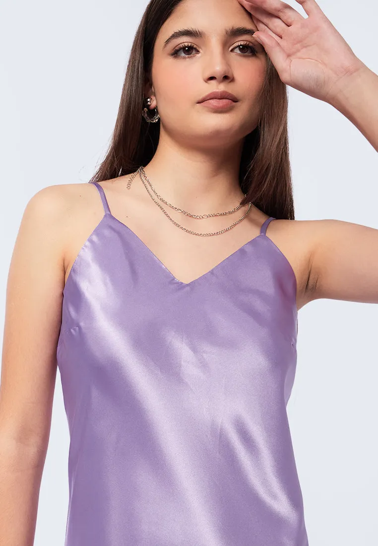 Satin Midi Slip Dress