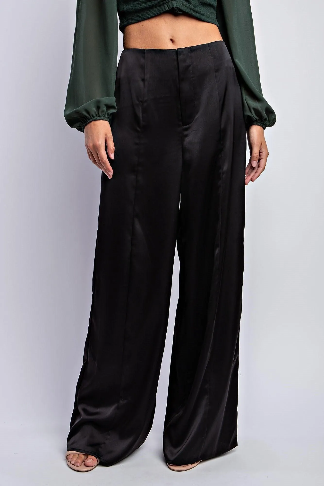 satin wide leg pants