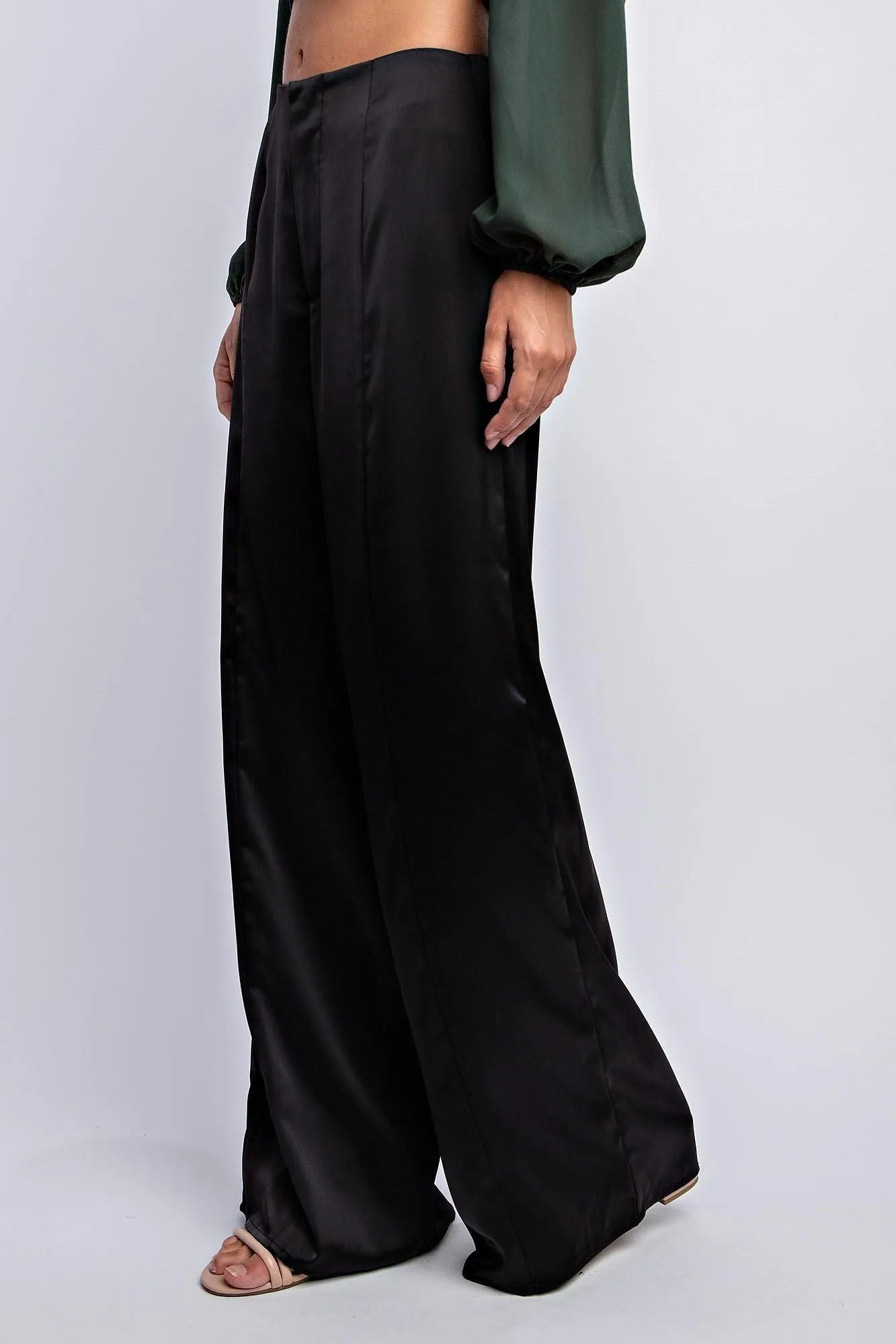 satin wide leg pants
