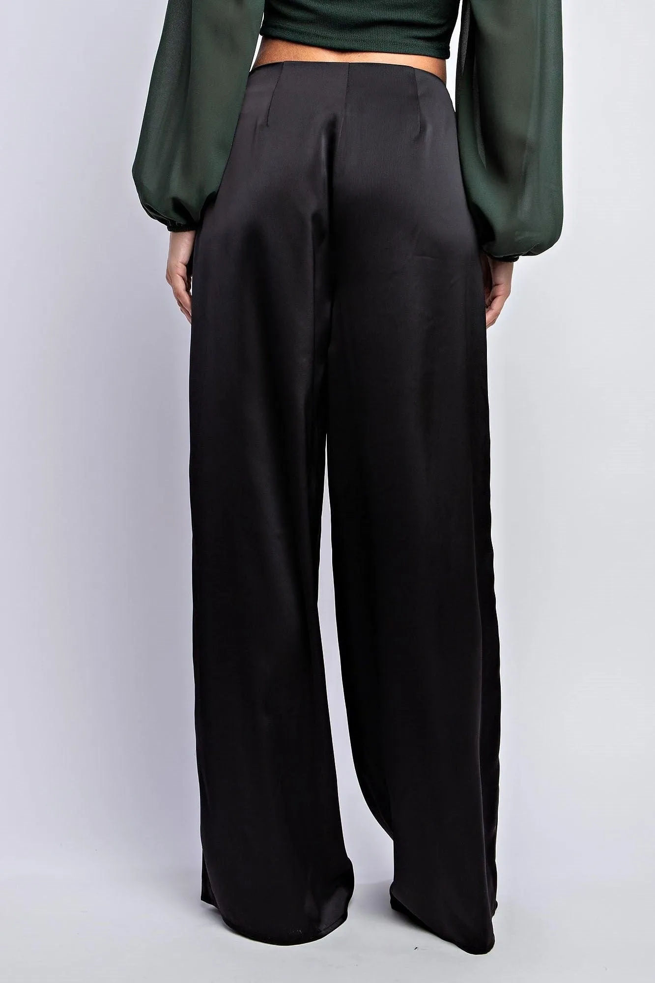 satin wide leg pants