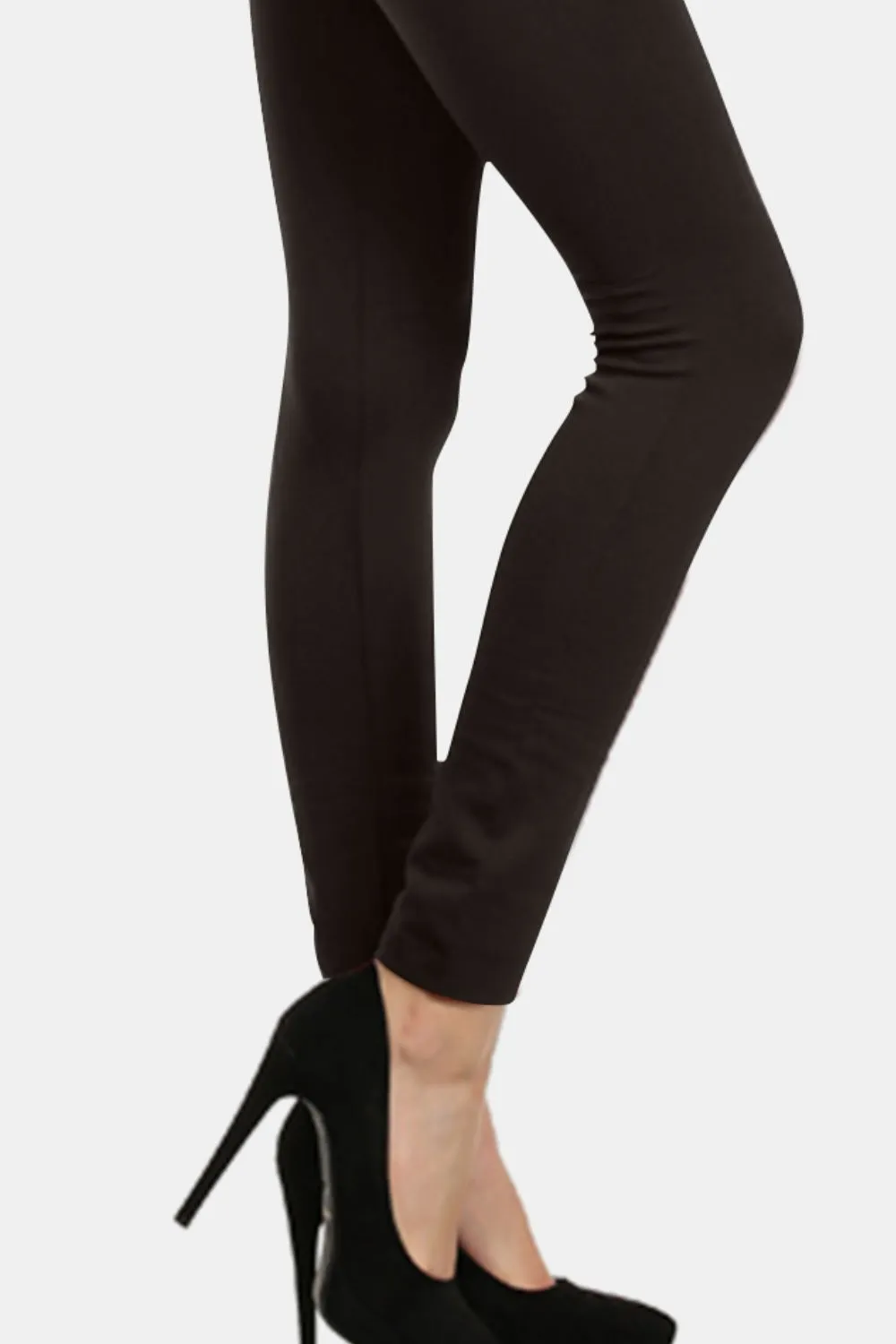 Seamless High Waist Fleece Leggings Black