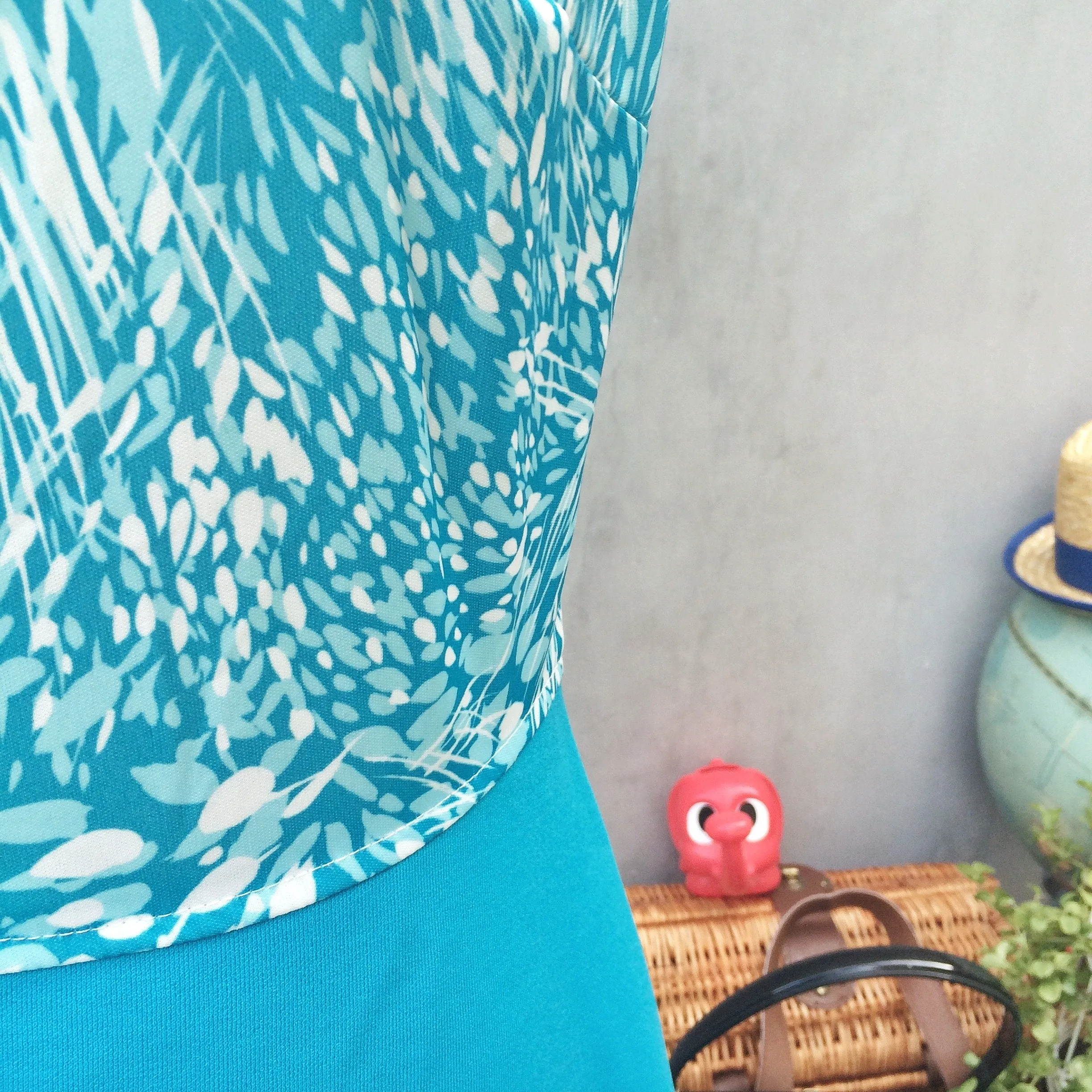 Shades of Blue-tiful |Vintage 1950s 1960s secretary Pussy-bow Turquoise blue A-line Dress