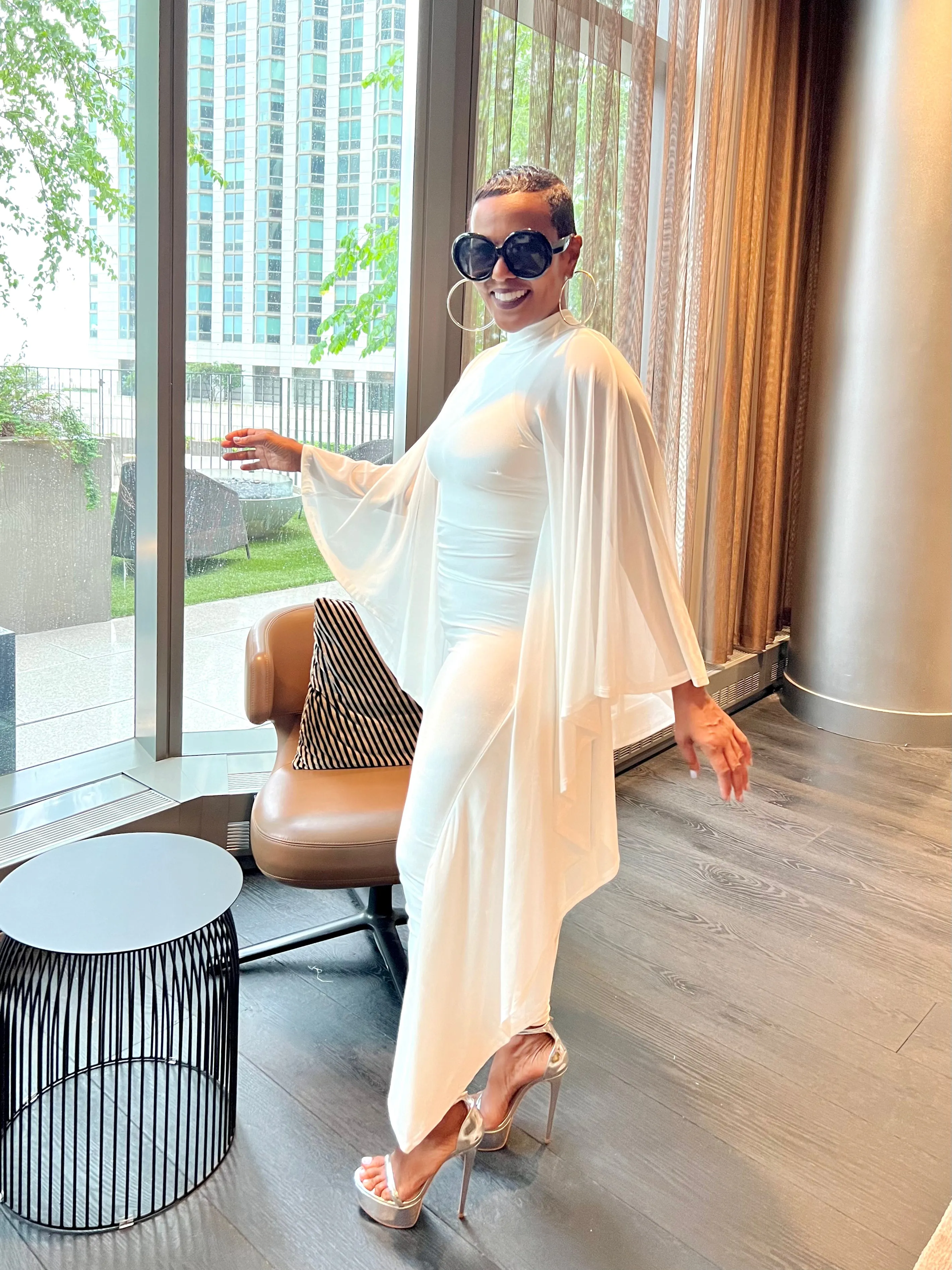 Sheer Cape Jumpsuit (ships June 17th)