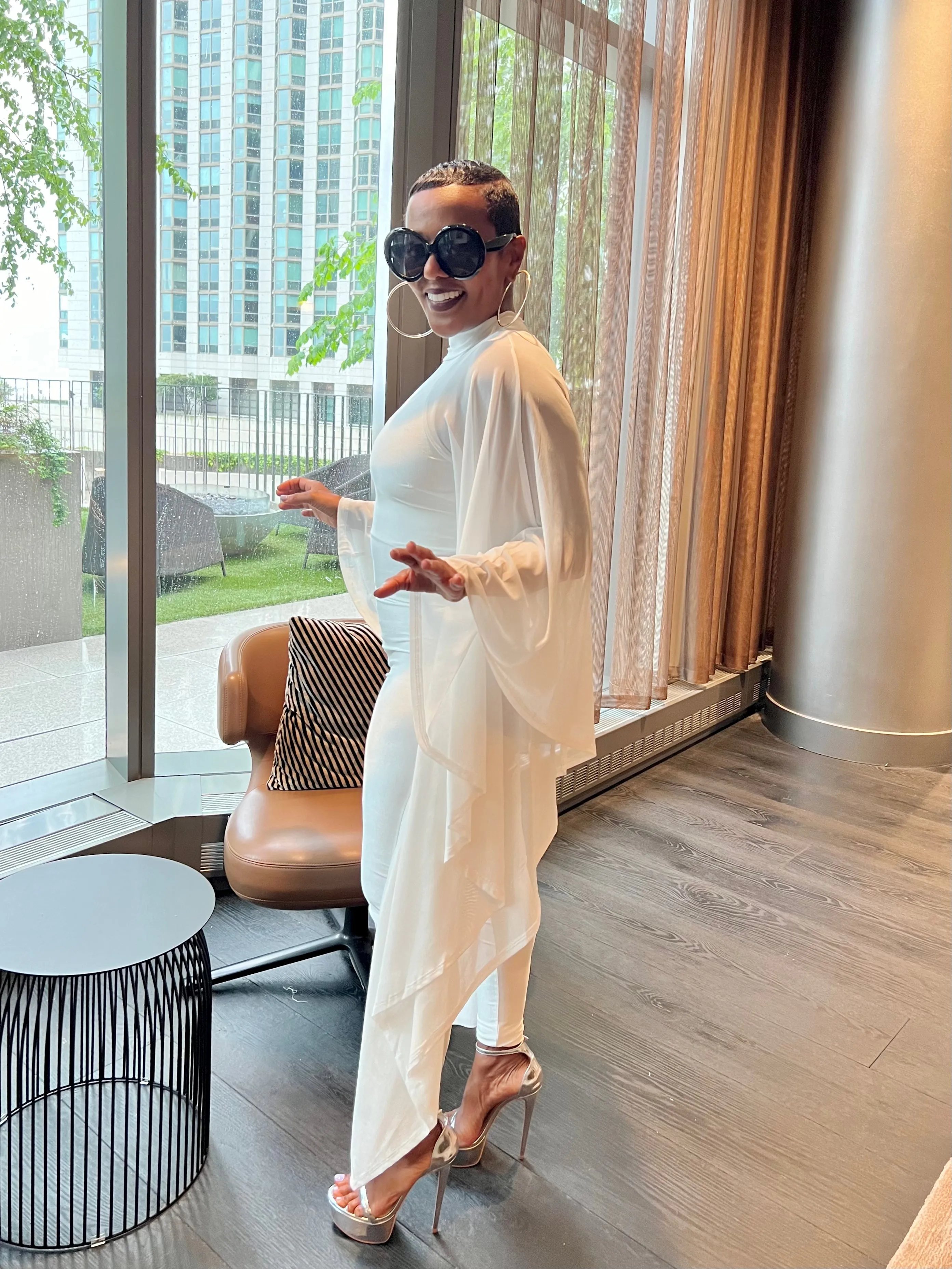 Sheer Cape Jumpsuit (ships June 17th)