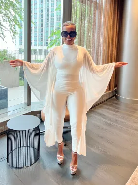 Sheer Cape Jumpsuit (ships June 17th)