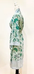 Short Floral Block Print Cotton Kimono Robe Is A Breath of Fresh Air