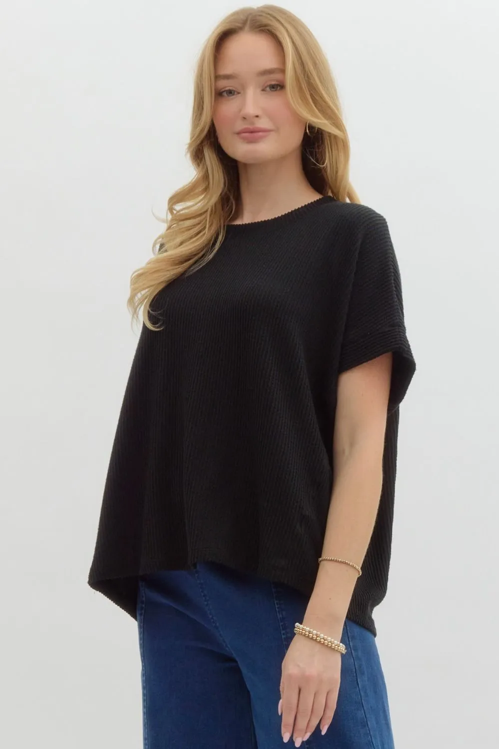 Short Sleeve Ribbed Top by Entro