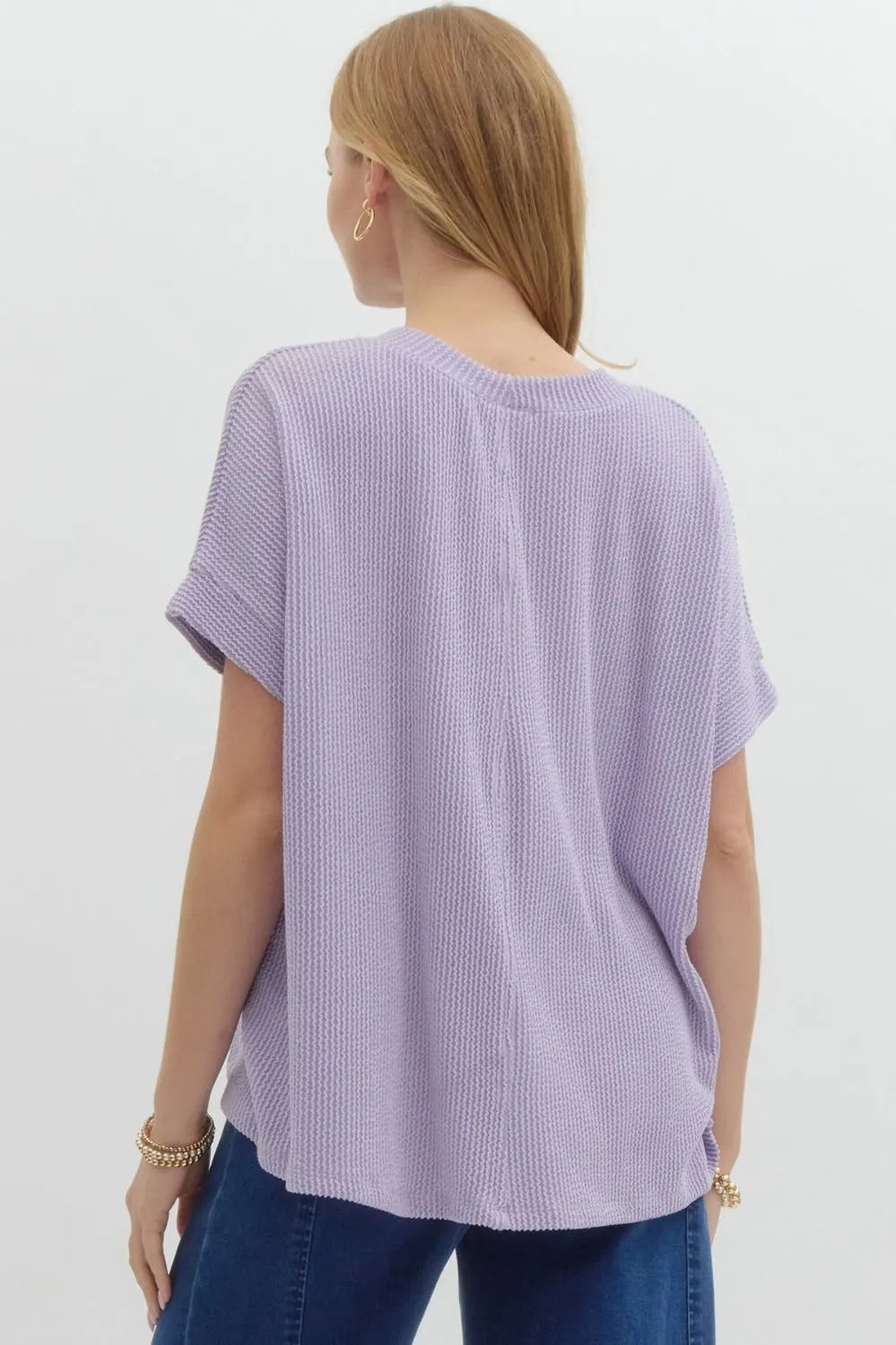 Short Sleeve Ribbed Top by Entro