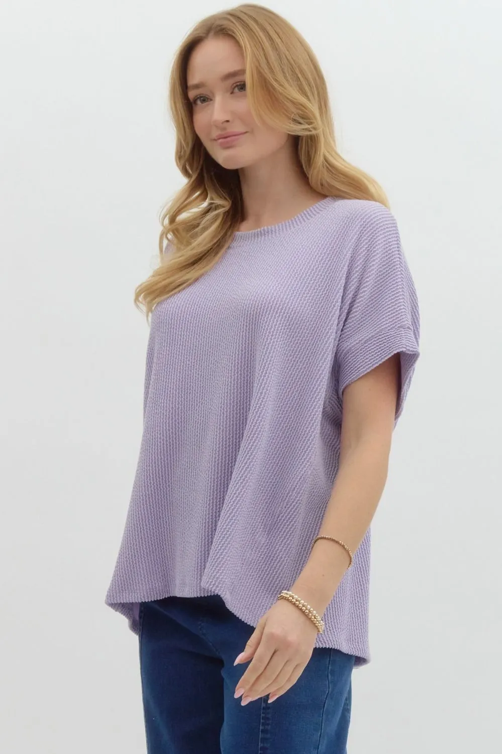 Short Sleeve Ribbed Top by Entro