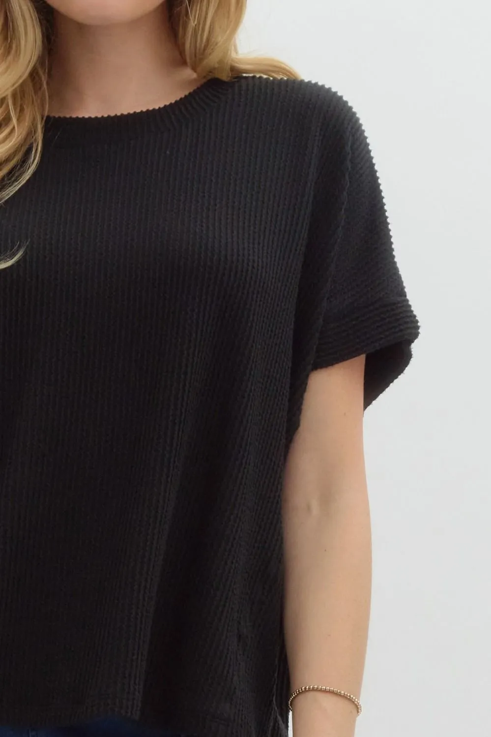 Short Sleeve Ribbed Top by Entro