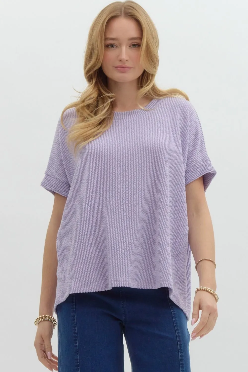 Short Sleeve Ribbed Top by Entro