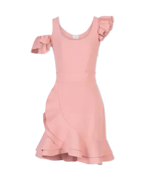 Sleeveless Knit Ruffled Mini Dress
