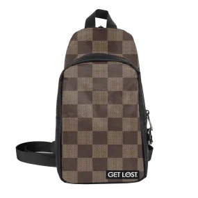 Smell-Proof Premium Convertible Shoulder Bag (BROWN SQUARES)