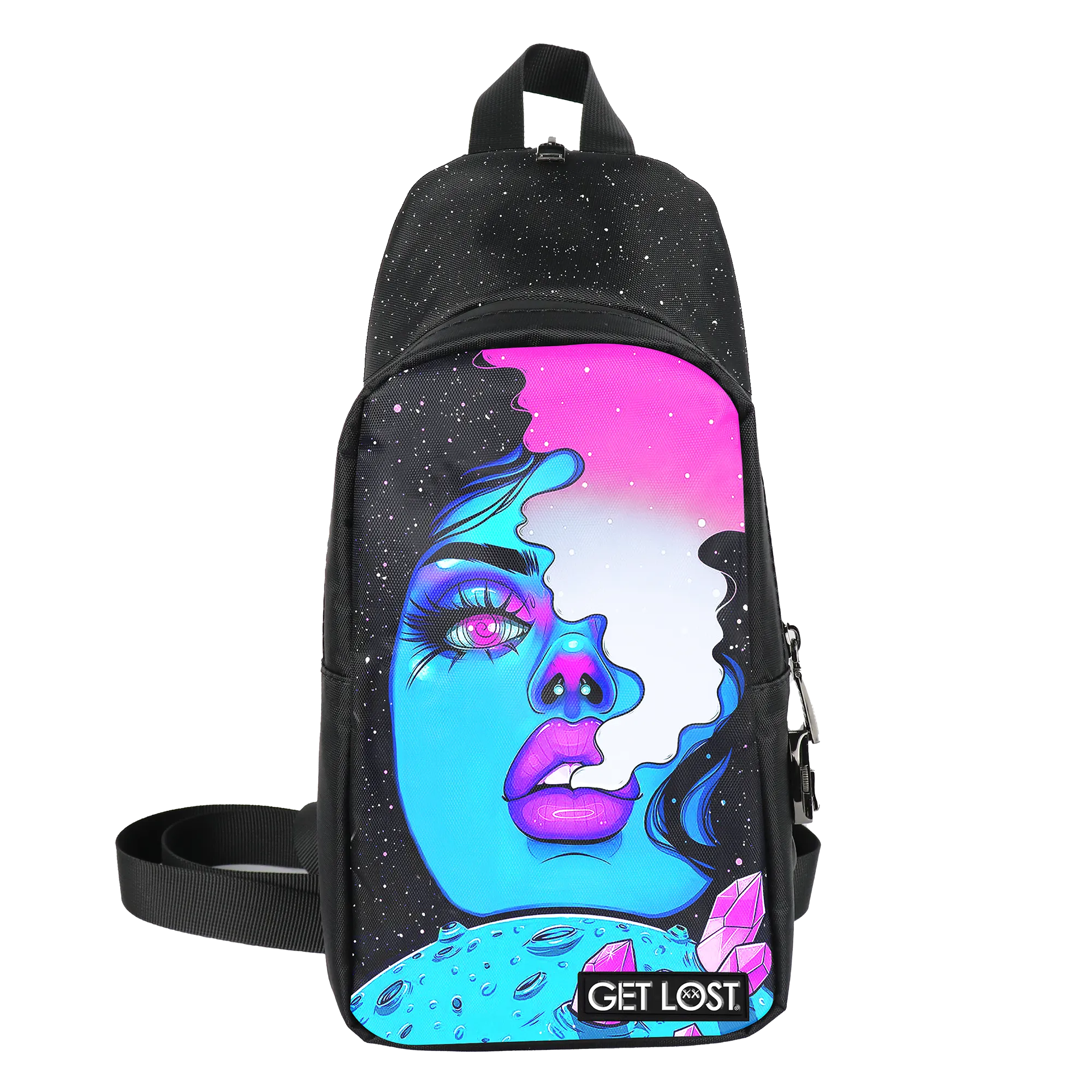 Smell-Proof Premium Convertible Shoulder Bag (GALAXY BLUE GIRL SMOKING)