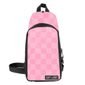 Smell-Proof Premium Convertible Shoulder Bag (PINK SQUARES)