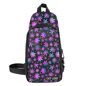 Smell-Proof Premium Convertible Shoulder Bag (PURPLE BLUE LEAFS)