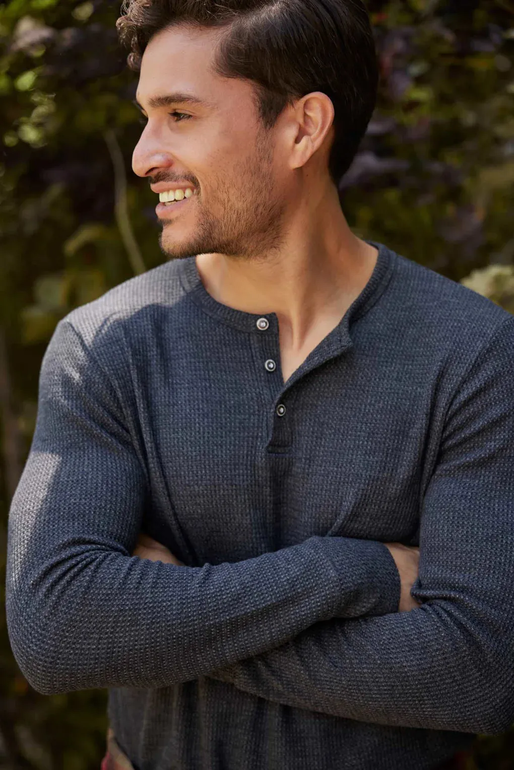 SOL ANGELES MENS THERMAL LONG SLEEVE HENLEY-BLACK