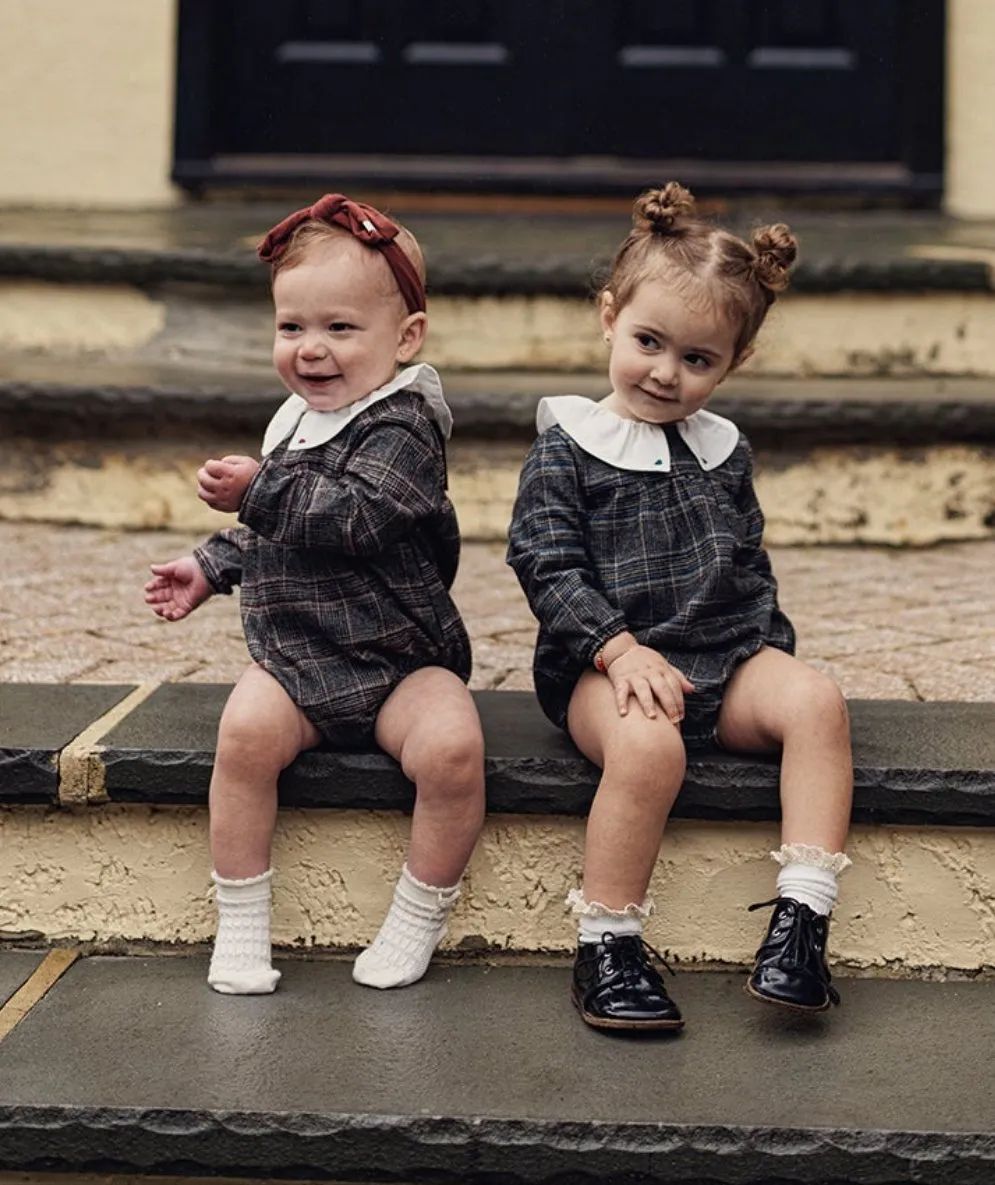 Space Grey Plaid Overall