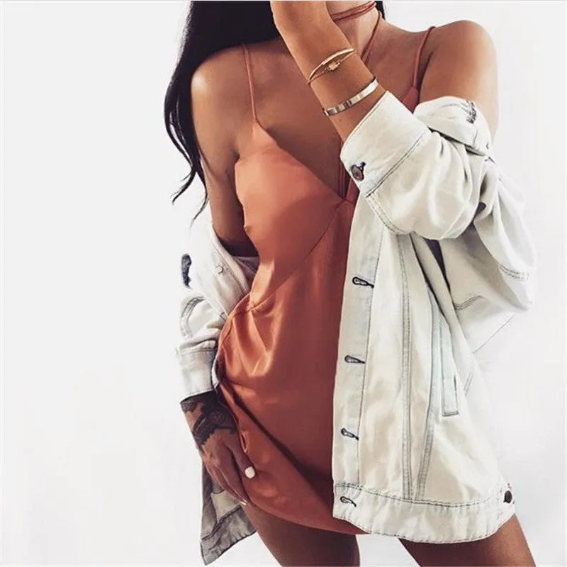 Stitching Backless Wrapped Chest Spaghetti Strap Short Dress