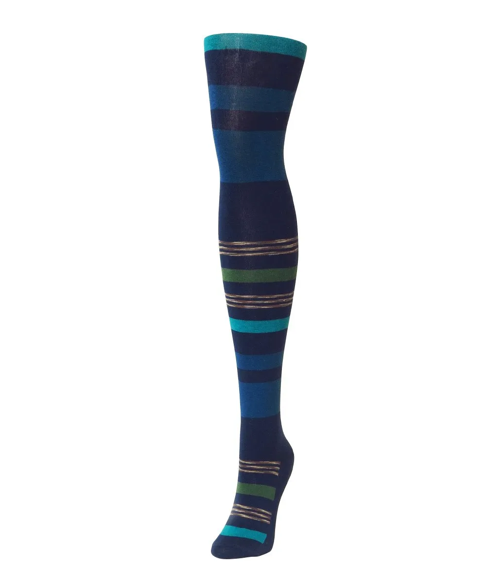 Stripe Palette Cotton Blend Sweater Tights